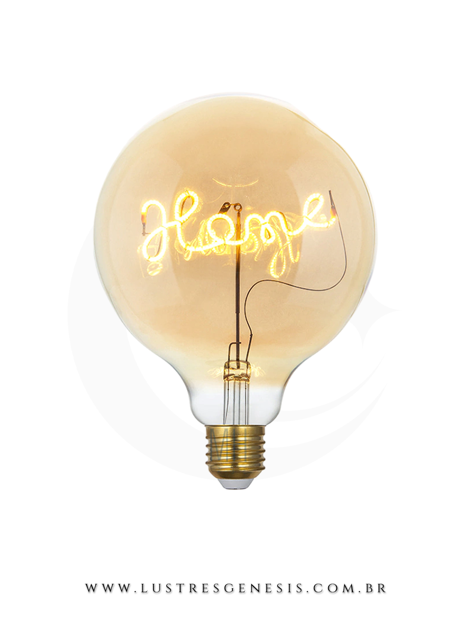 Lâmpada de filamento de LED HOME modelo LG125HOME-4W, ideal para abajur, com formato decorativo e filamento em destaque.